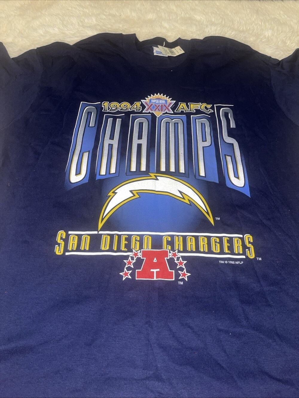 1995 San Diego Chargers AFC Championship tee Xl New With Tags - Picture 1 of 3